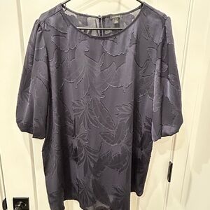 Ann Taylor Navy Blue Floral Top